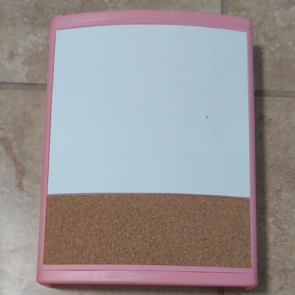 Pink and White Whiteboard With Secret Compartment -Dorm Decor